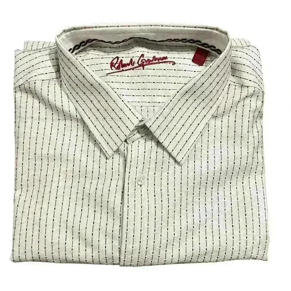 Robert Graham Other - Robert Graham Men’s Button Down Flip Cuff Dress Shirt Size 41/16 M-L Preppy